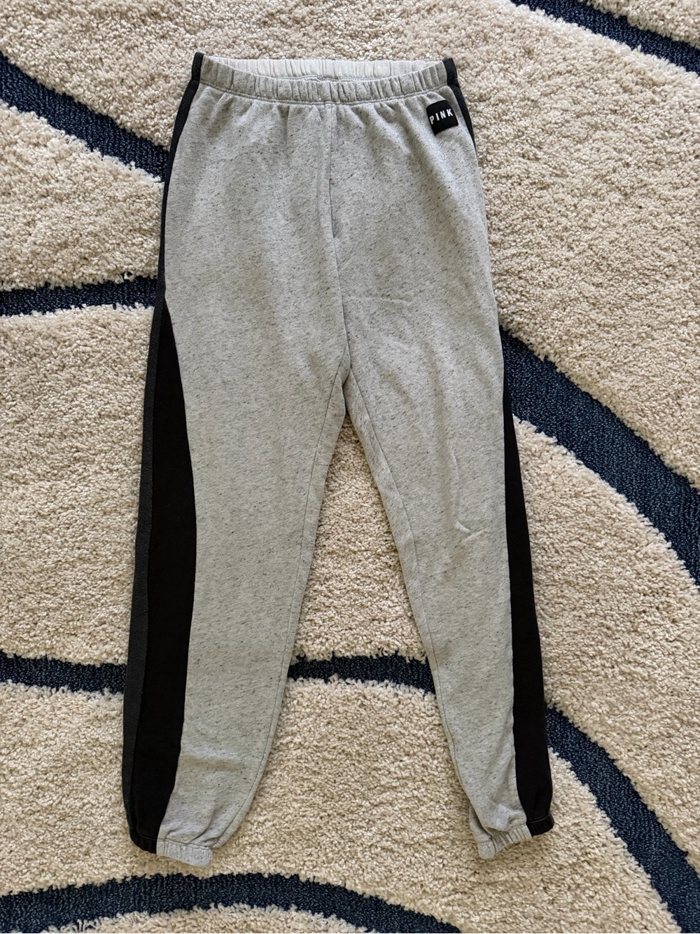 PINK Victoria's Secret Gray Sweatpants with Black Side Panels